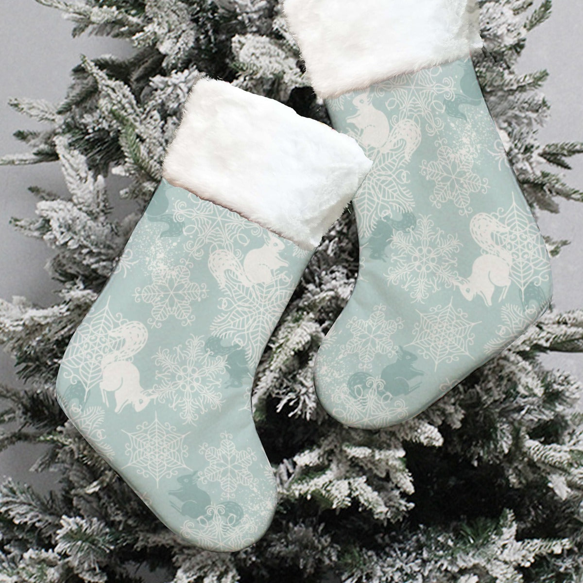 Christmas Sock - Soft Blue Pattern