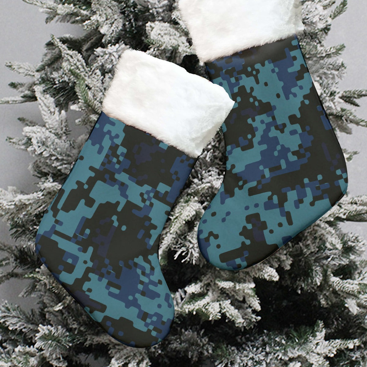 Christmas Sock - Blue Camo