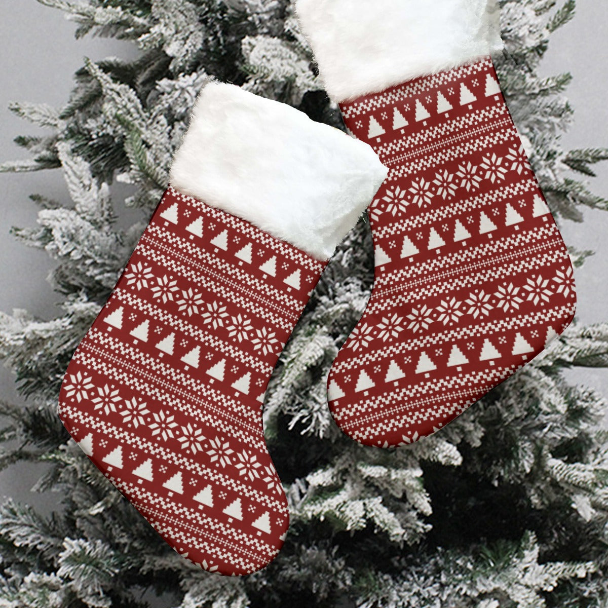 Christmas Sock - Red Traditional Pattern 6