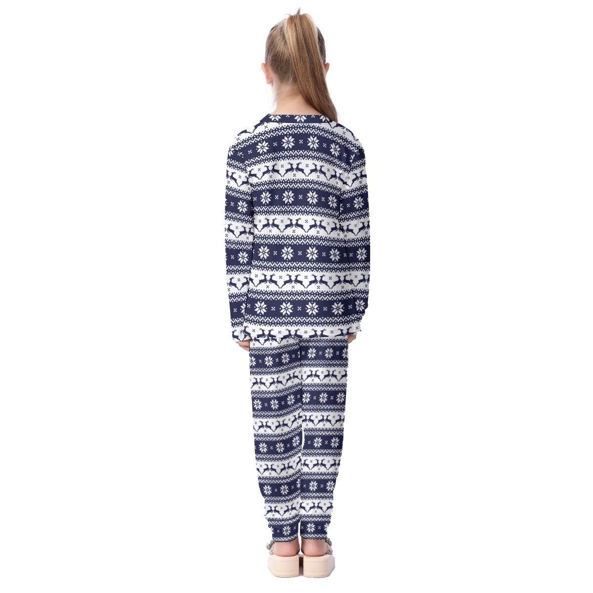 Kid's Christmas Pyjamas - Traditional Blue Pattern