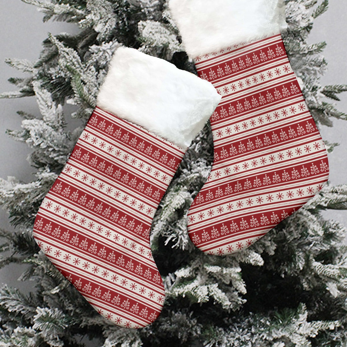 Christmas Sock - Red Traditional Pattern 5