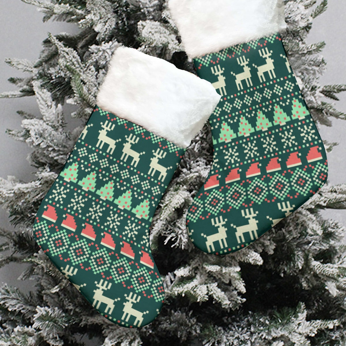 Christmas Sock - Green Pattern