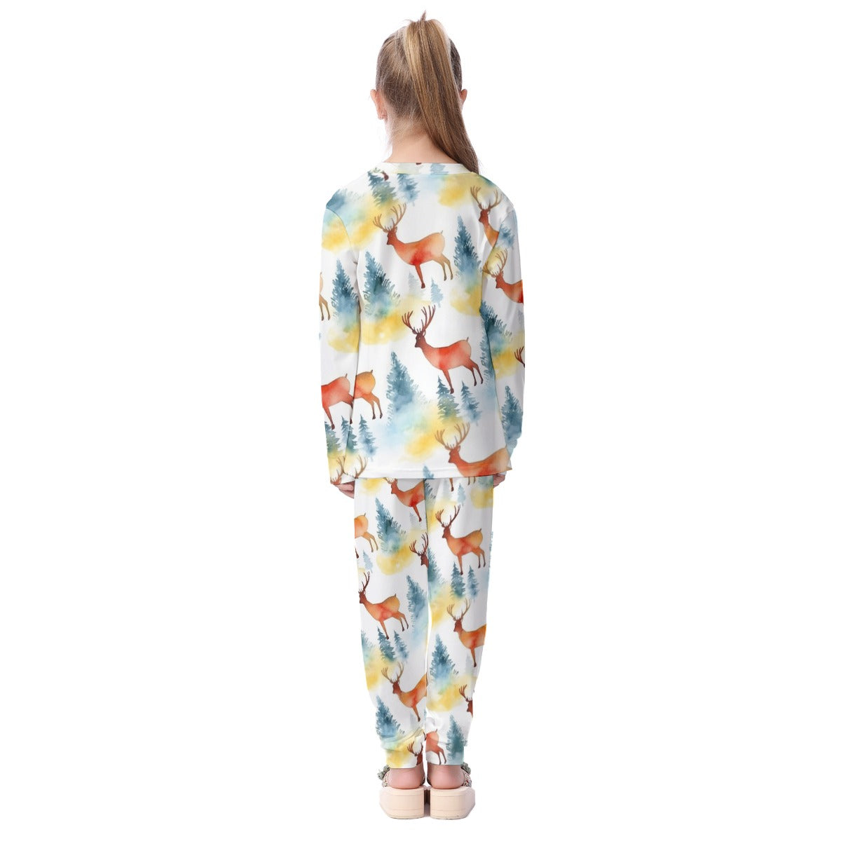 Kids Christmas Pyjama Set - Reindeer Watercolor