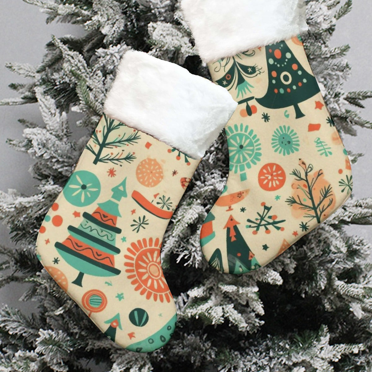 Christmas Sock - Beige Basic Pattern