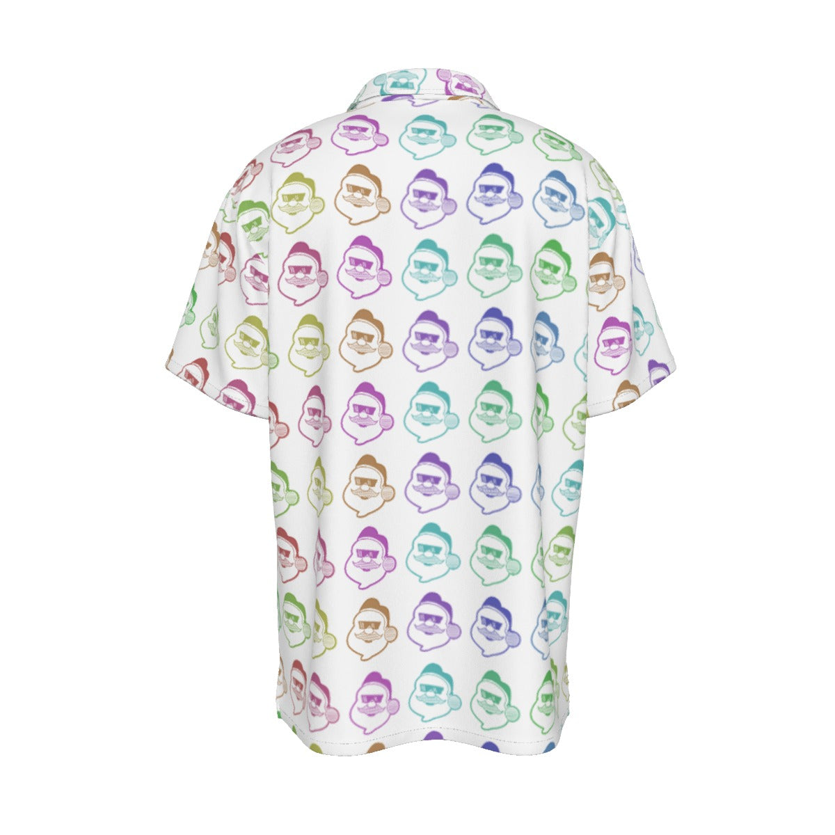 Men's Short Sleeve Christmas Shirt - Rainbow - Boss Santa