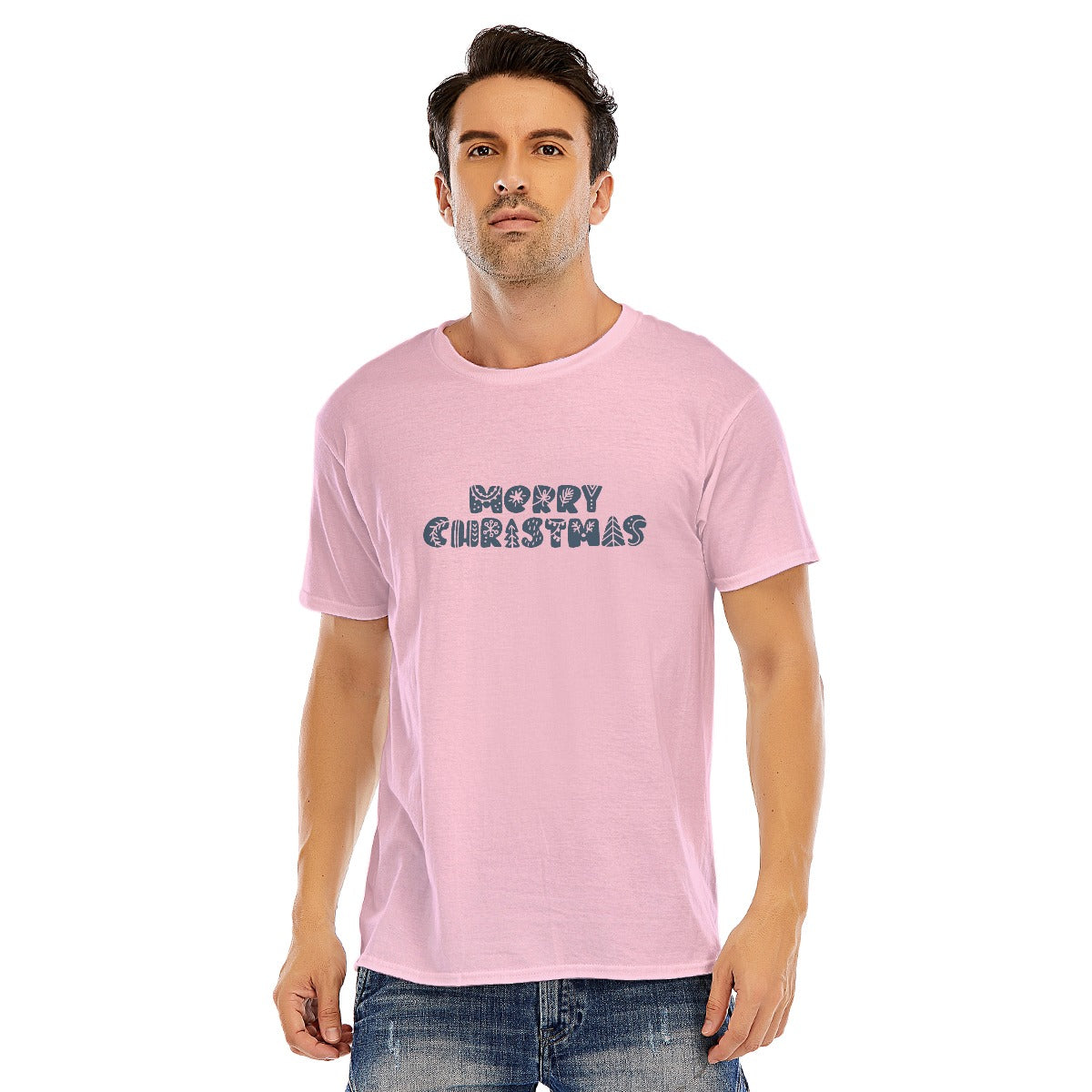 Mens Short Sleeve Christmas Tee - "Merry Christmas"