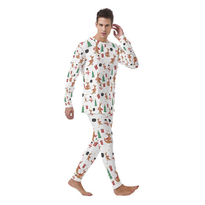 Men's Christmas Pyjamas - Kangaroo Pattern