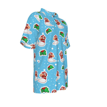 Men's Short Sleeve Christmas Polo Shirt - Santa Cloud