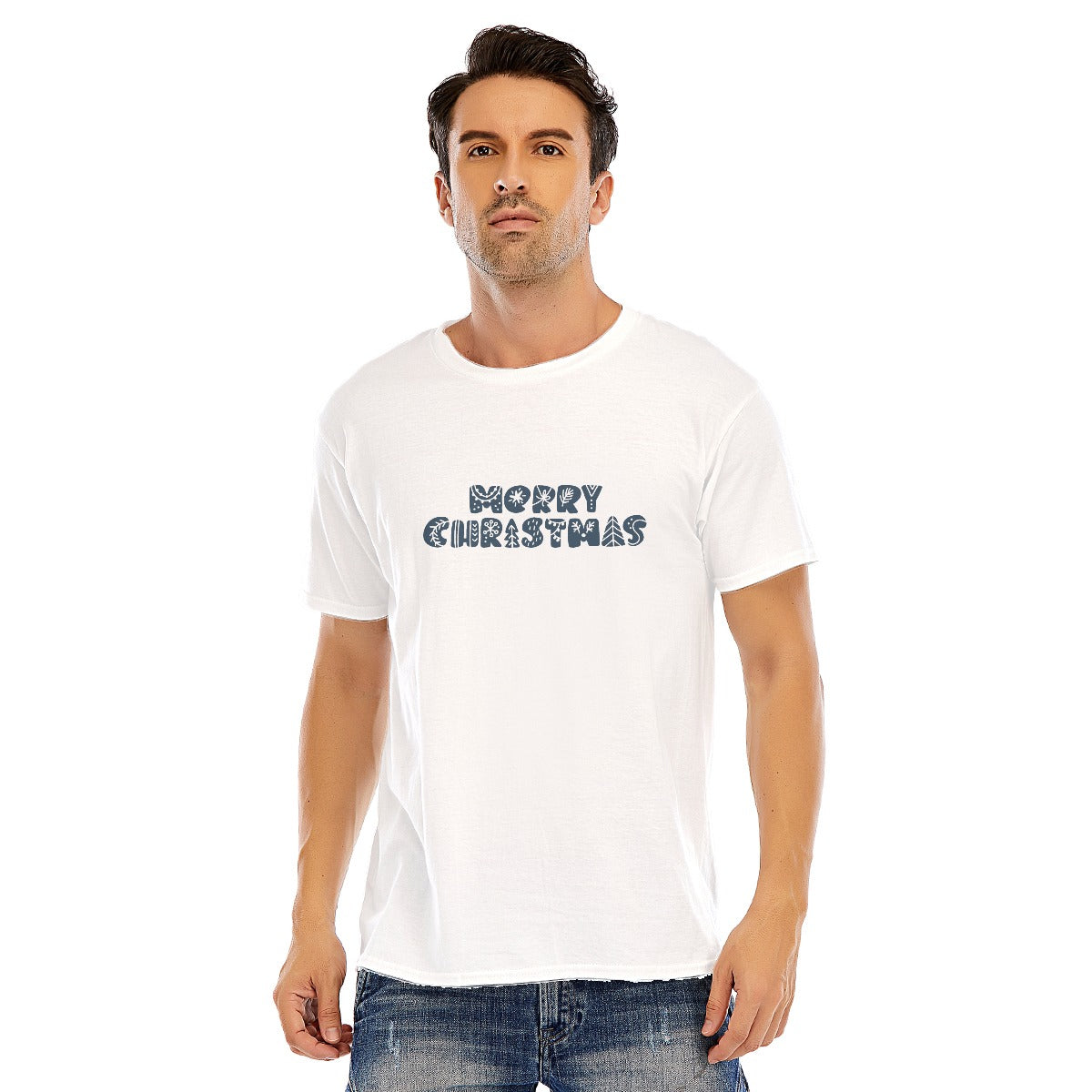 Mens Short Sleeve Christmas Tee - "Merry Christmas"