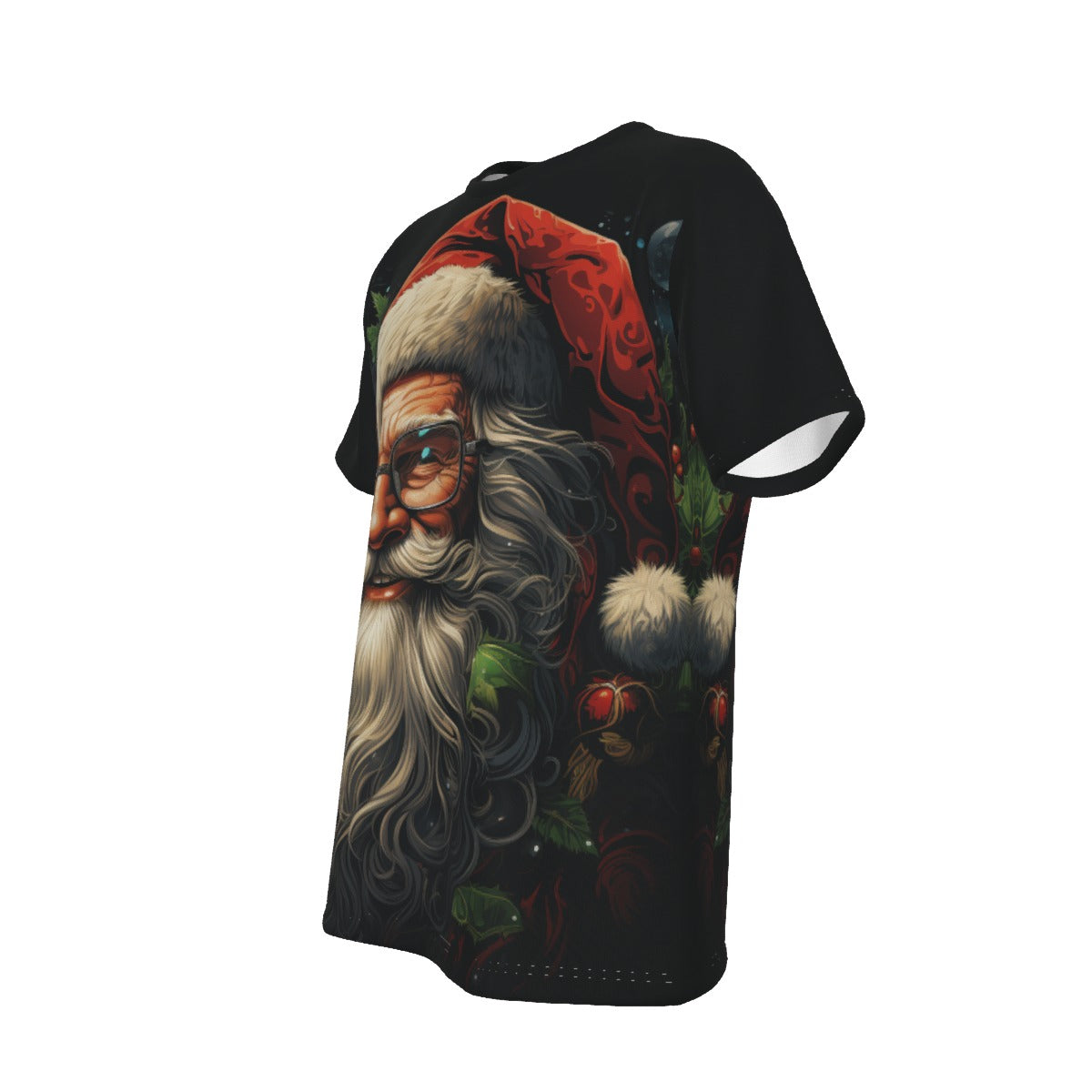 Mens Short Sleeve Christmas Tee - Front and Back - Holy Santa