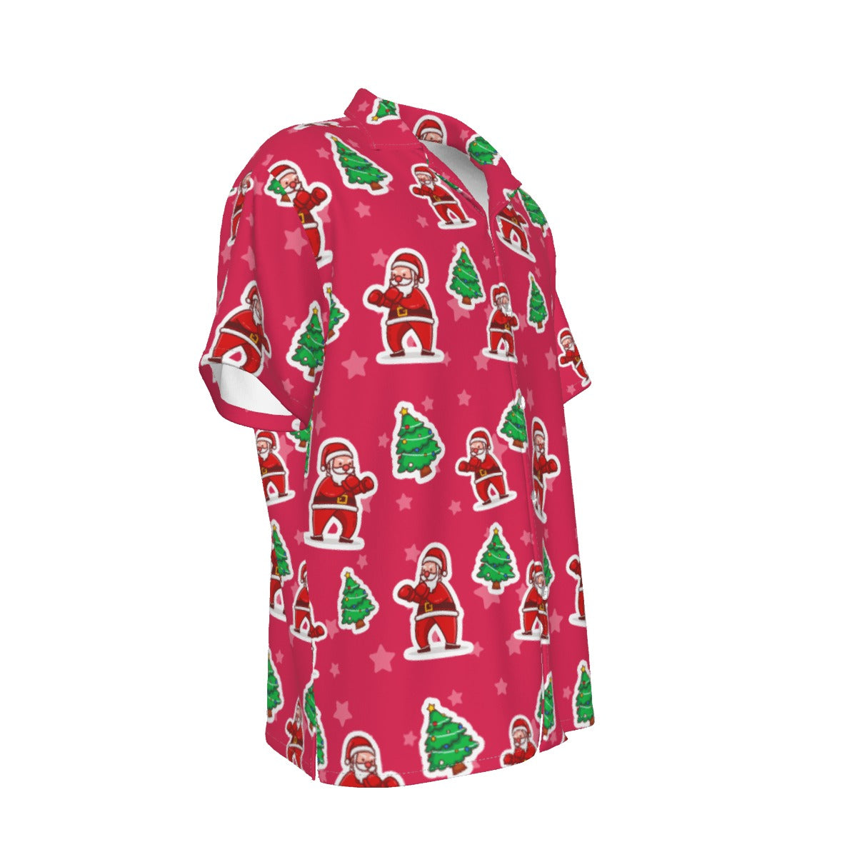 Men's Short Sleeve Christmas Shirt - Red Santa Boxing