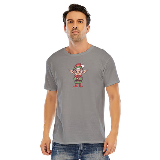 Mens Short Sleeve Christmas Tee - Front and Back - Cheeky Elf