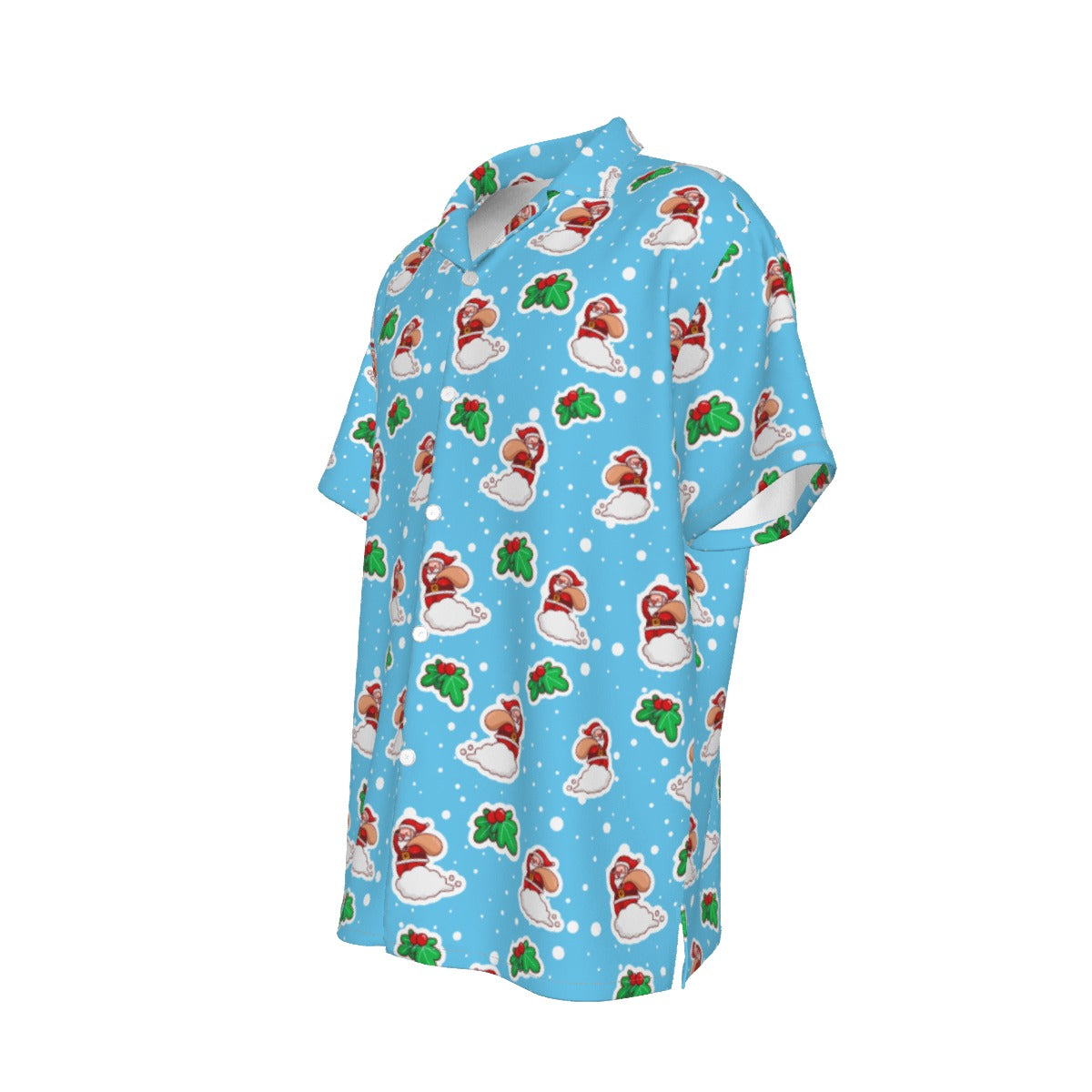 Men's Short Sleeve Christmas Shirt - Santa Cloud