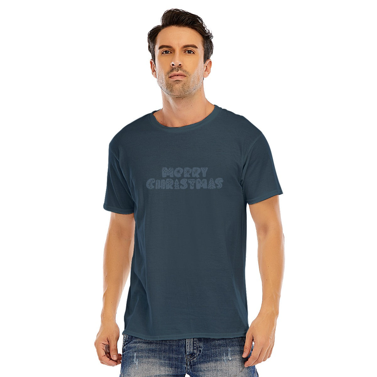 Mens Short Sleeve Christmas Tee - "Merry Christmas"