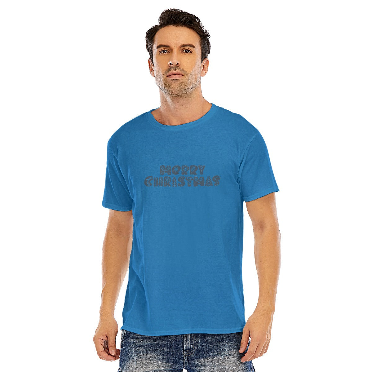 Mens Short Sleeve Christmas Tee - "Merry Christmas"