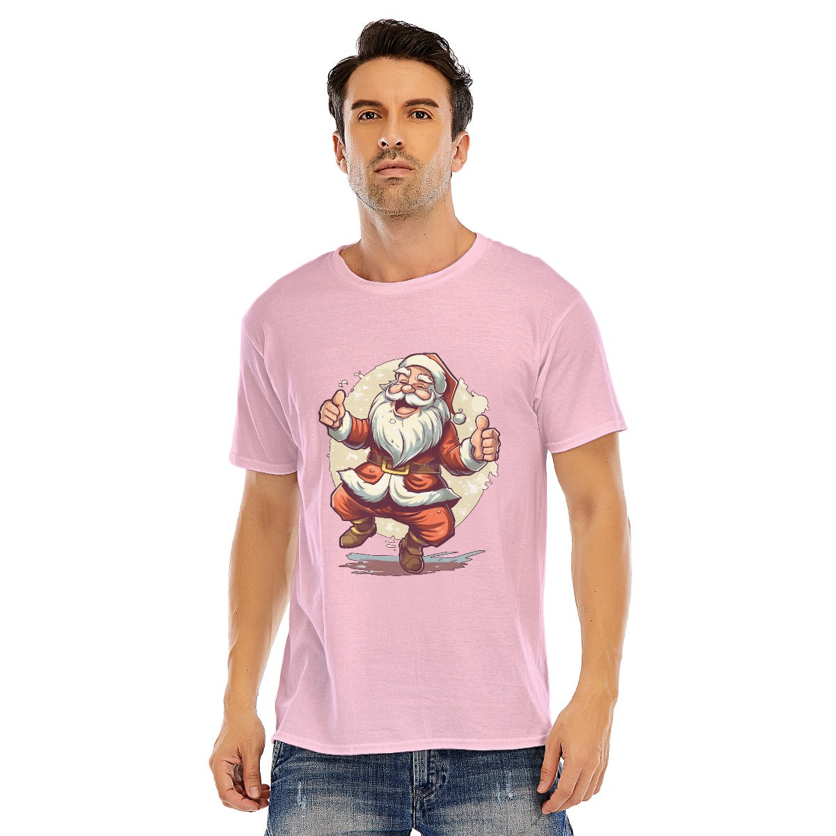 Mens Short Sleeve Christmas Tee - Dancing Santa