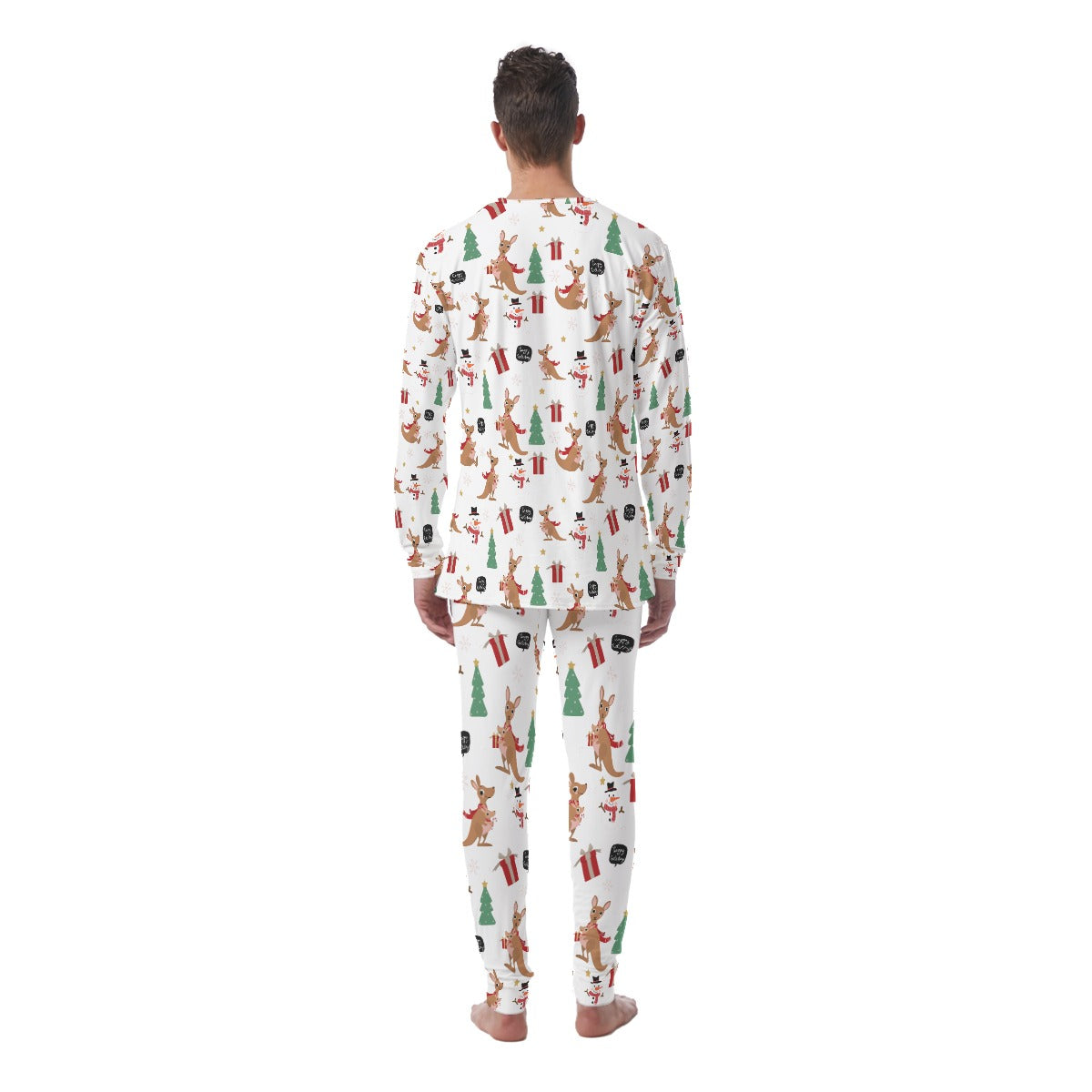 Men's Christmas Pyjamas - Kangaroo Pattern