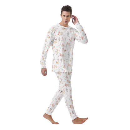 Men's Watercolour Christmas Pyjamas - Natural