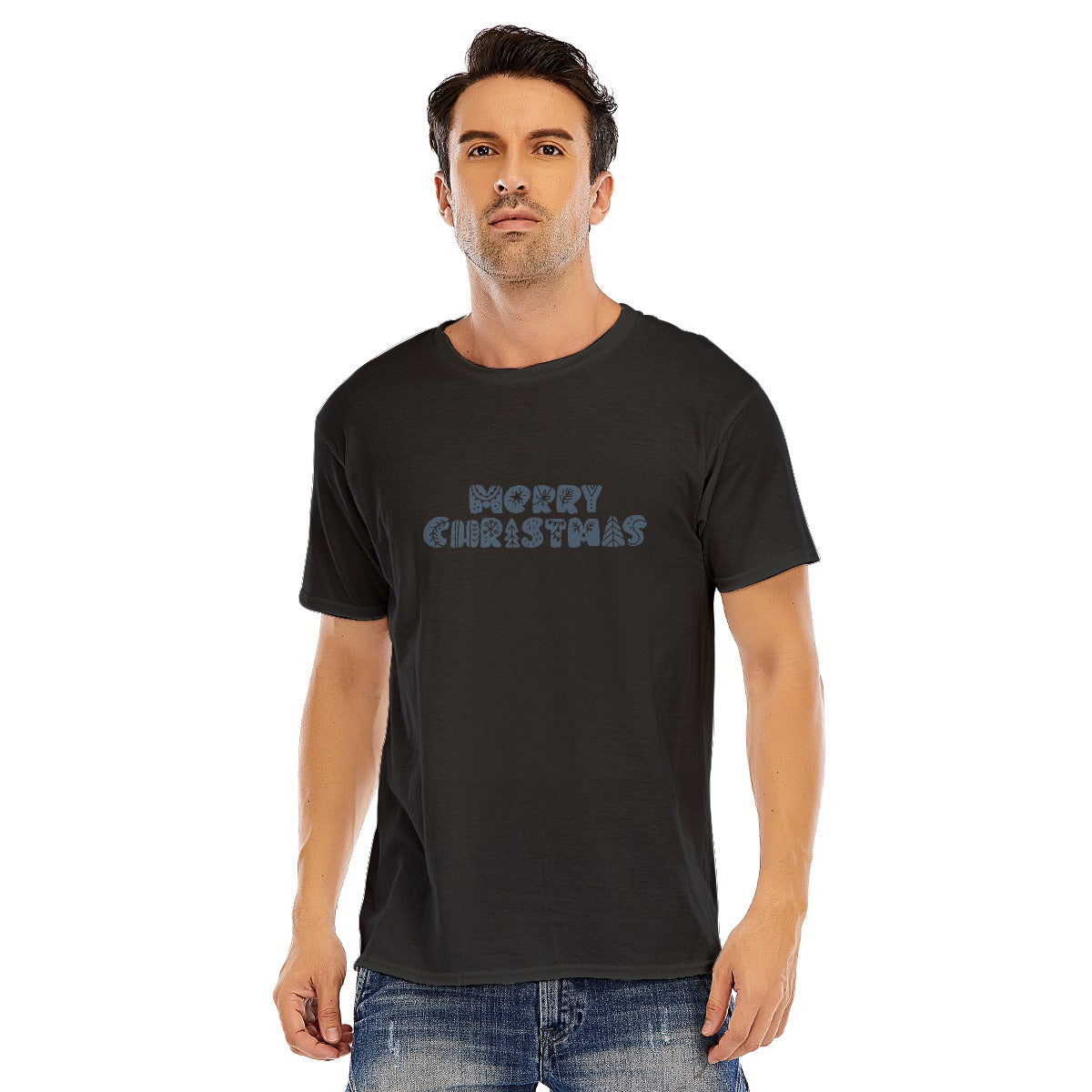Mens Short Sleeve Christmas Tee - "Merry Christmas"