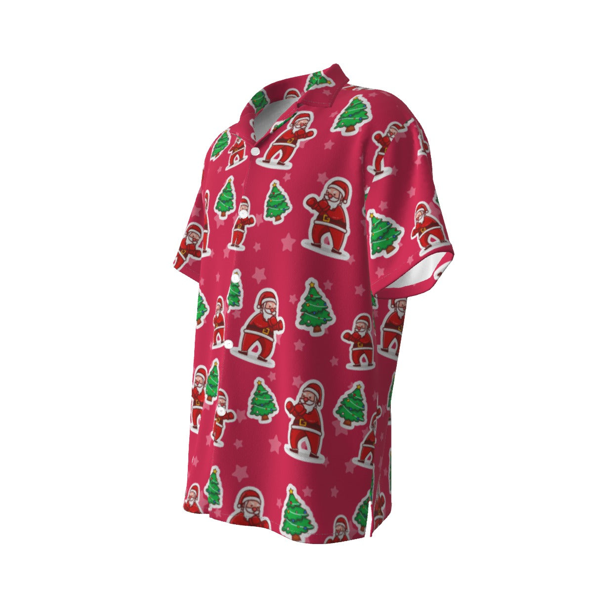 Men's Short Sleeve Christmas Shirt - Red Santa Boxing