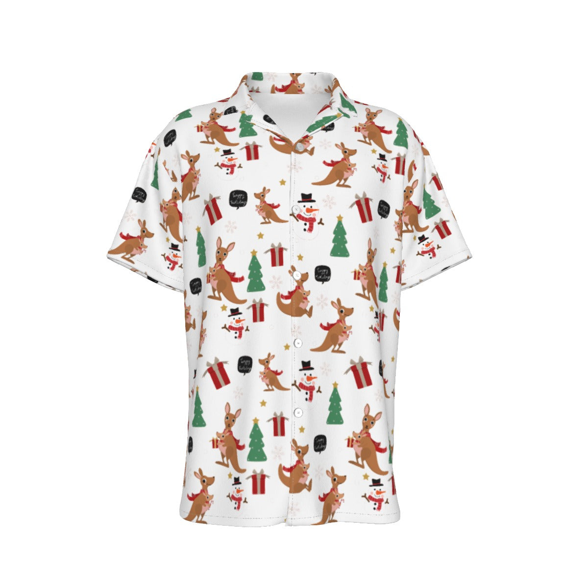 Men's Short Sleeve Christmas Shirt - Kangaroos
