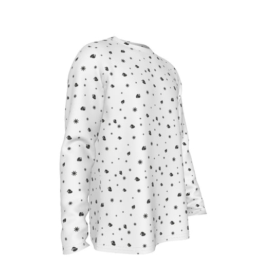Men's Long Sleeve Christmas T-Shirt - Snowflakes and Hats