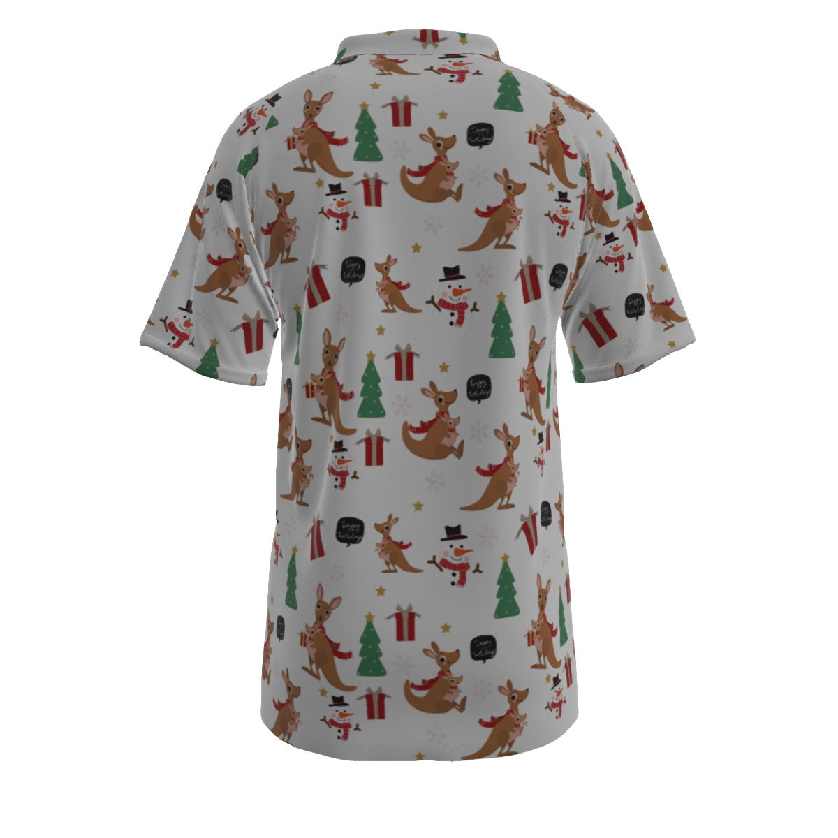 Men's Short Sleeve Christmas Polo Shirt - Kangaroos