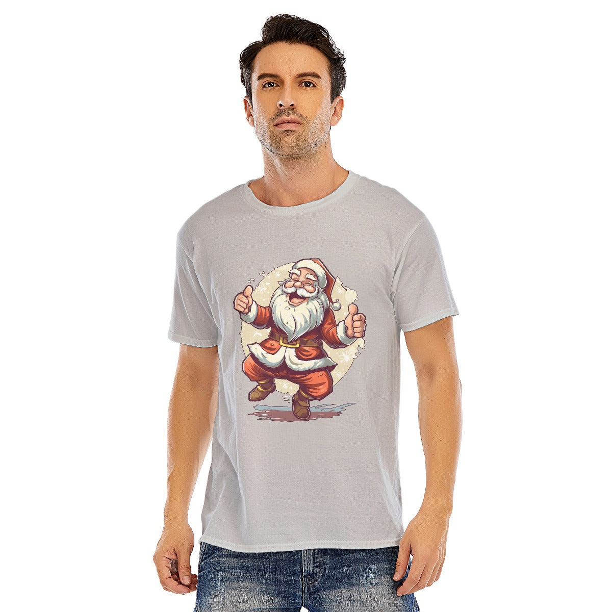 Mens Short Sleeve Christmas Tee - Dancing Santa
