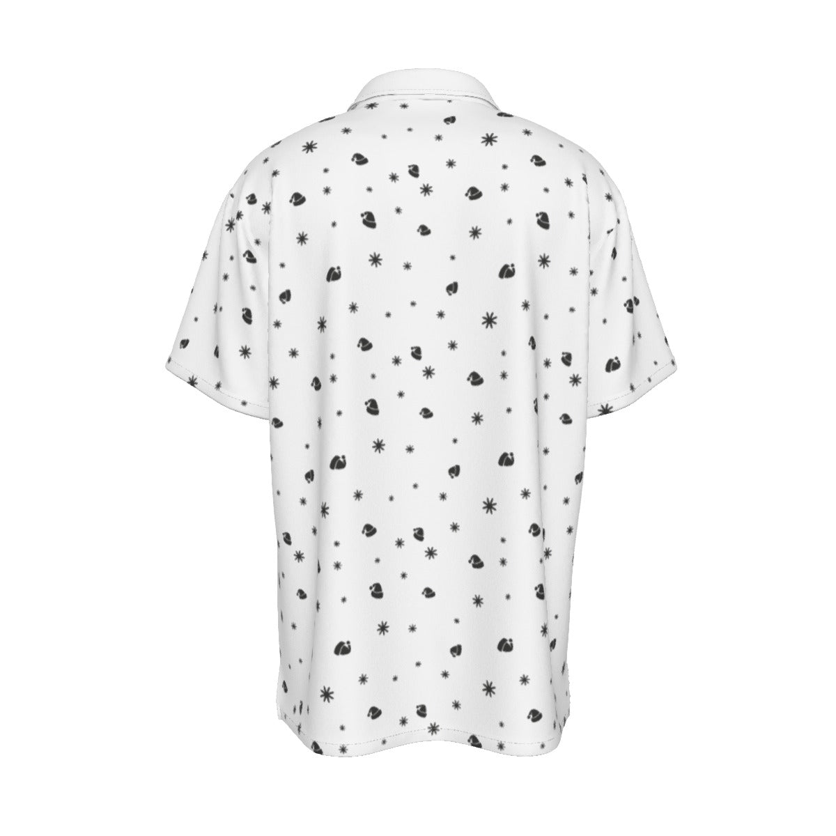 Men's Short Sleeve Christmas Shirt - Snowflakes and Hats