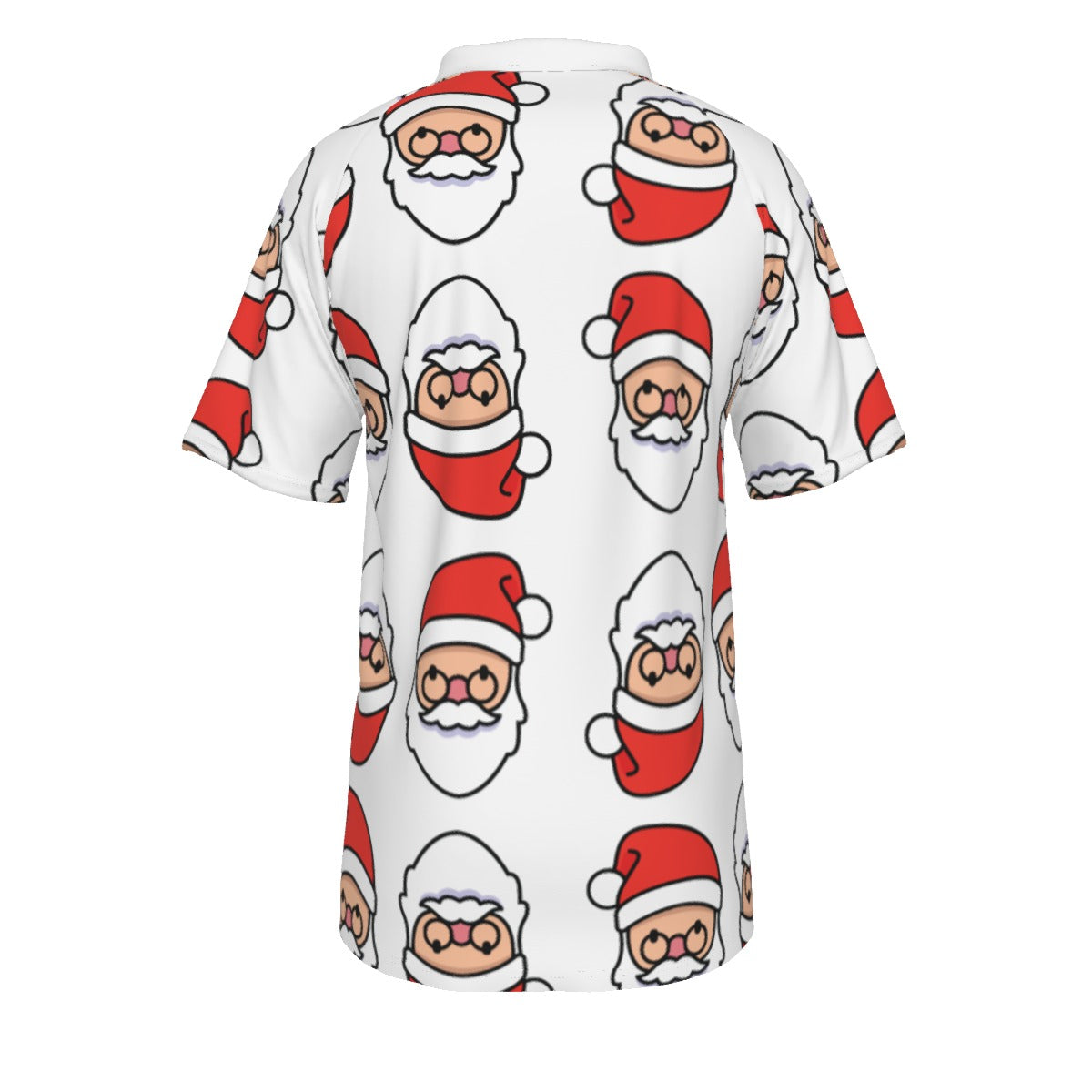 Men's Short Sleeve Christmas Polo Shirt - Mirrored Santa
