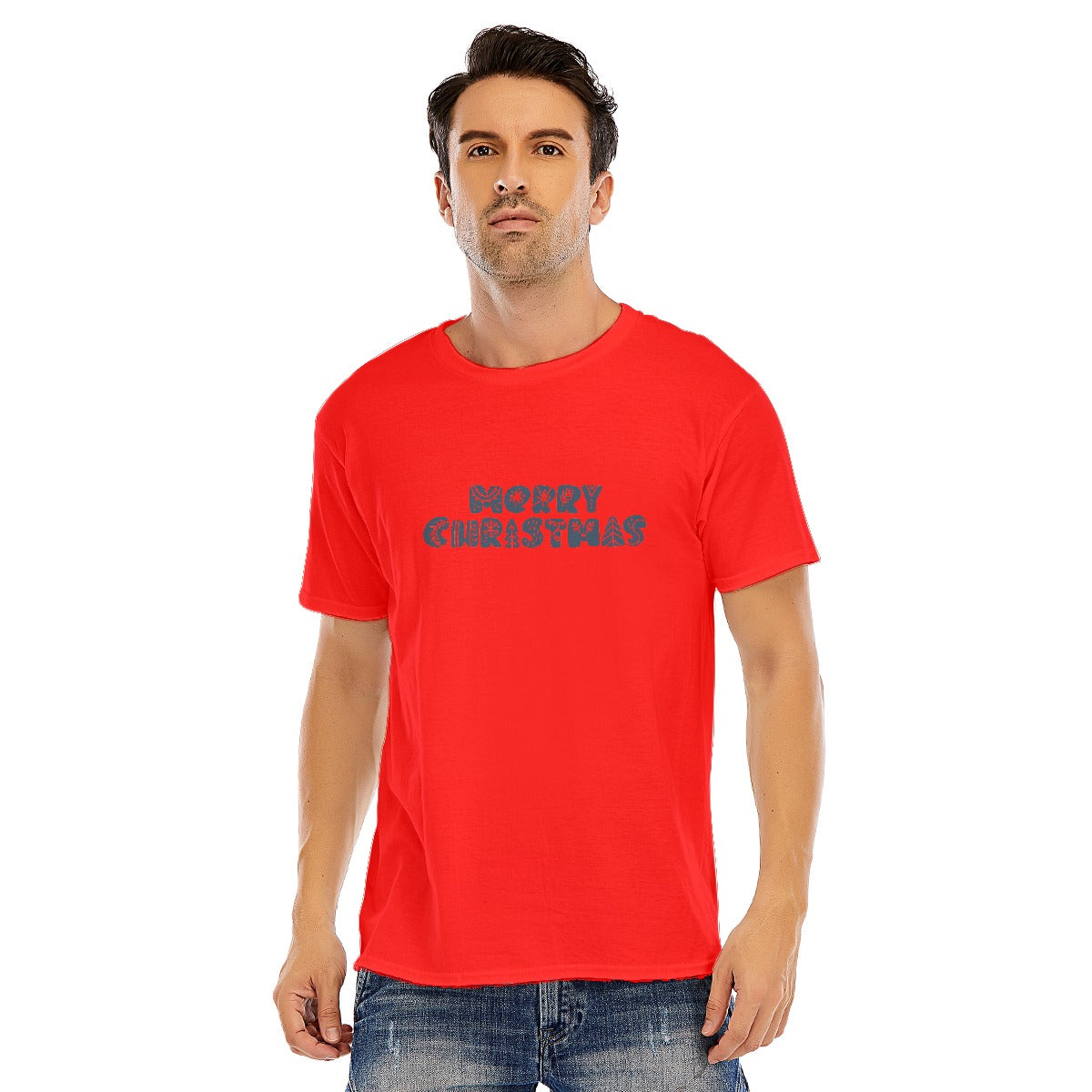 Mens Short Sleeve Christmas Tee - "Merry Christmas"
