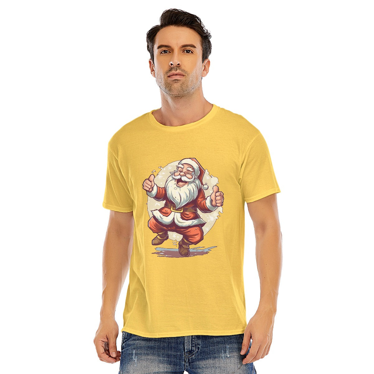 Mens Short Sleeve Christmas Tee - Dancing Santa