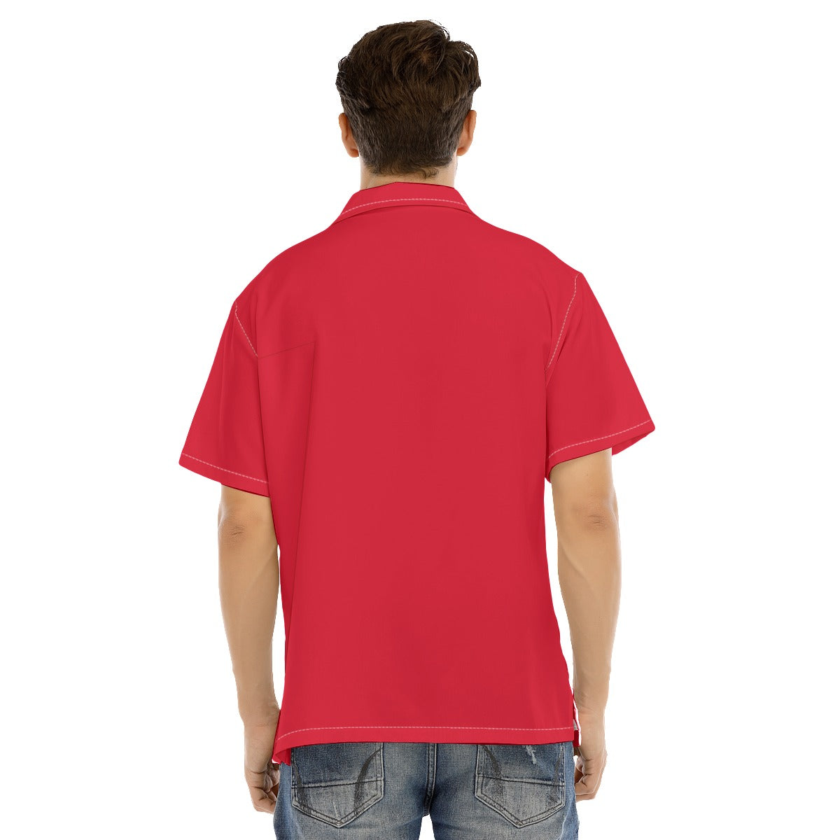 Men's Short Sleeve Christmas Shirt - Merry Christmas - Red