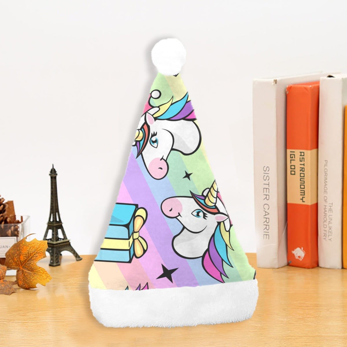 Christmas Santa Hat - Unicorn Rainbow