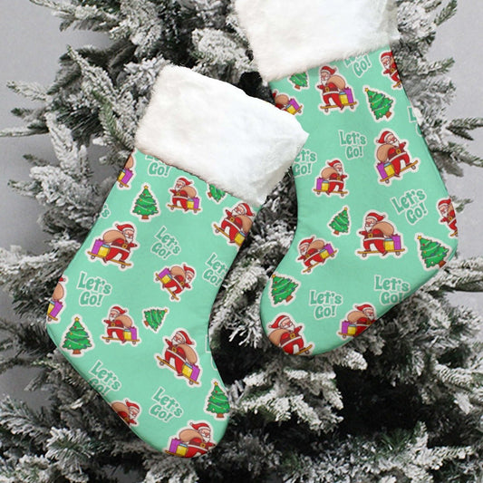 Christmas Sock - Green "Let's Go!" - Festive Style