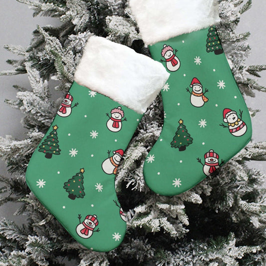 Christmas Sock - Green Snowman - Festive Style