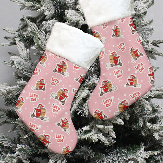 Christmas Sock - Pink "Let's Go!"