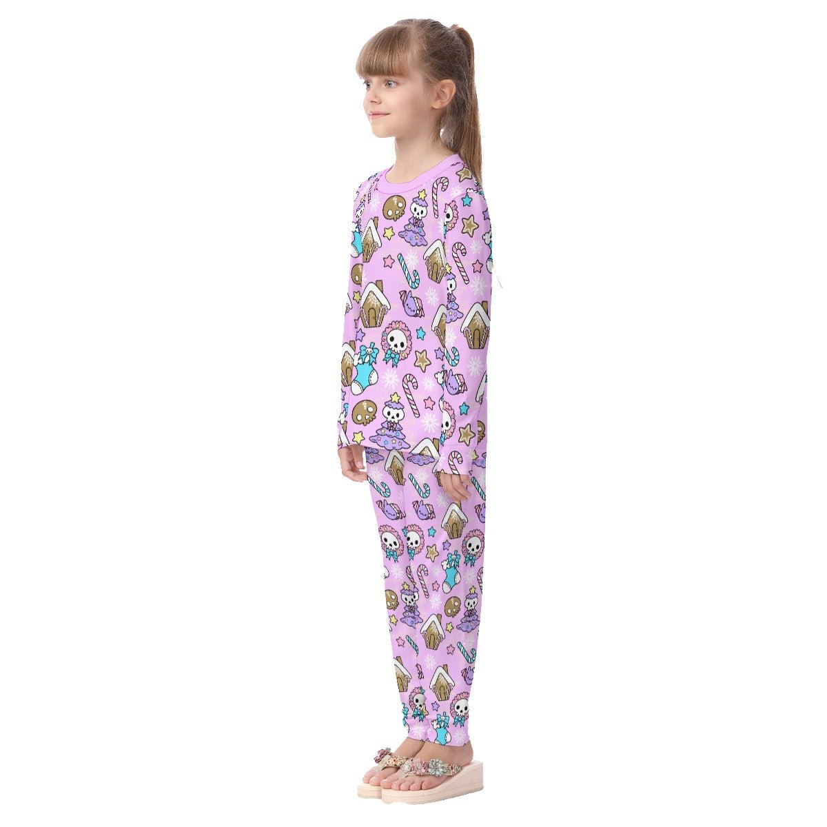 Kids Christmas Pyjama Set - Creepy Kawaii - Pink - Festive Style