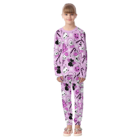 Kids Christmas Pyjama Set - Creepy Pink - Festive Style