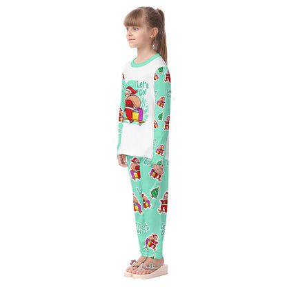 Kids Christmas Pyjama Set - Green "Let's Go" - Festive Style