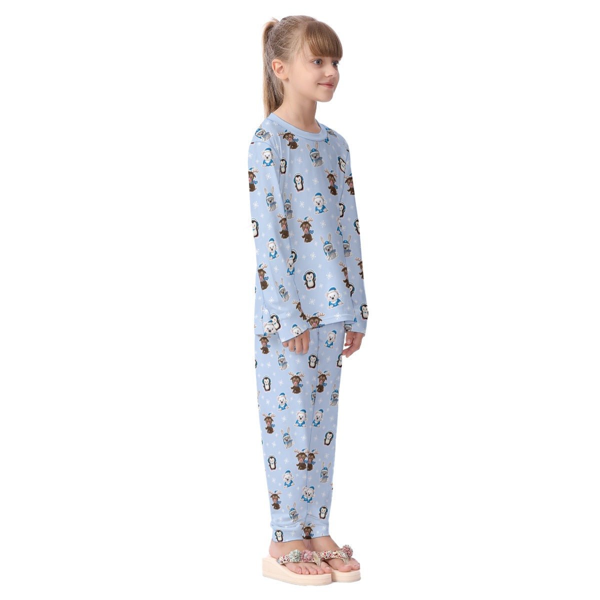 Kids Christmas Pyjama Set - Polar Blue - Festive Style