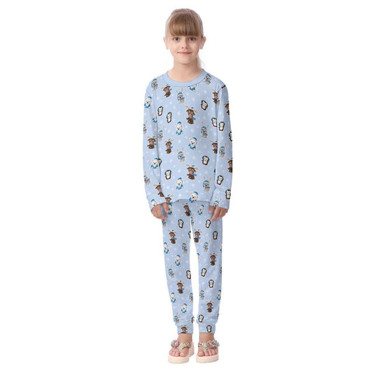 Kids Christmas Pyjama Set - Polar Blue - Festive Style