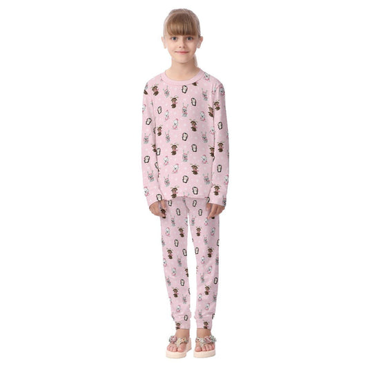 Kids Christmas Pyjama Set - Polar Pink - Festive Style
