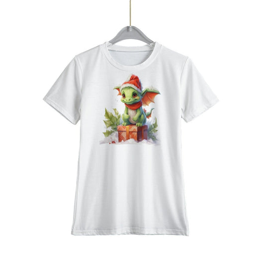 Kid's Christmas T-Shirt - Cute Baby Dragon 2 - Festive Style