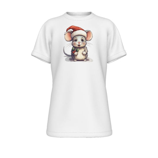 Kid's Christmas T-Shirt - Front and Back- Cute Mouse - Festive Style