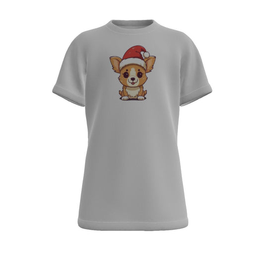 Kid's Christmas T-Shirt - Front and Back - Cute Puppy - Festive Style