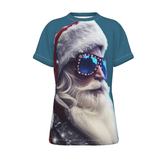 Kid's Christmas T-Shirt - Large Cool Santa - Festive Style