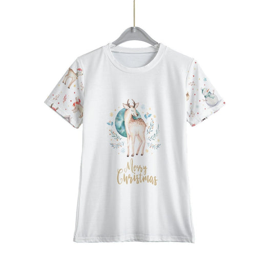 Kid's Christmas T-Shirt - Natural Reindeer - Festive Style