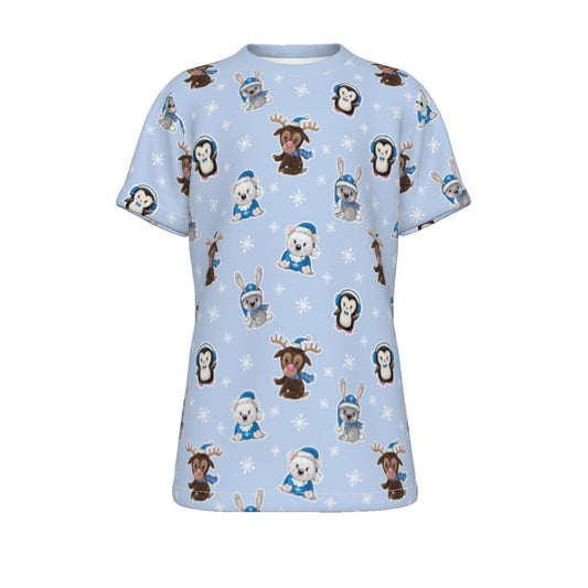 Kid's Christmas T-Shirt - Polar Blue - Festive Style