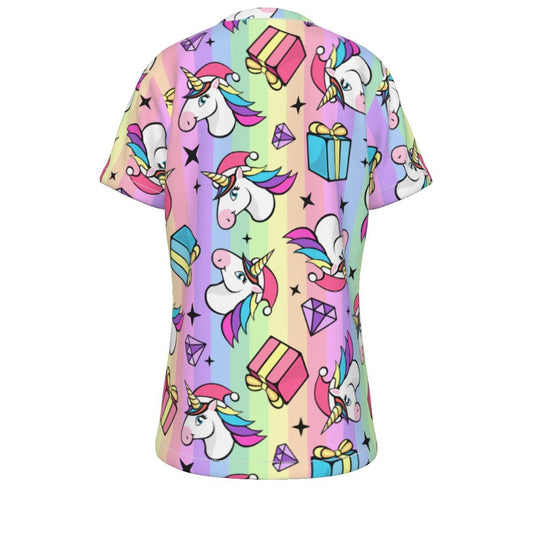 Kid's Christmas T-Shirt - Rainbow Unicorns - Festive Style